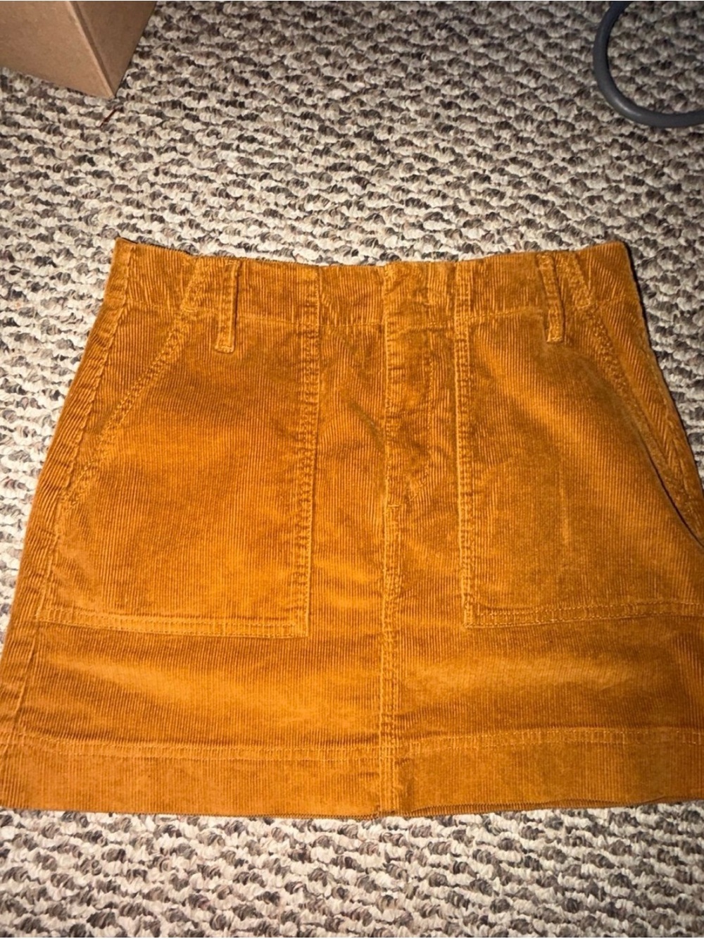 Women's Corduroy A-Line Mini Skirt in Mustard